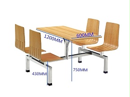 学校食堂餐桌椅连体